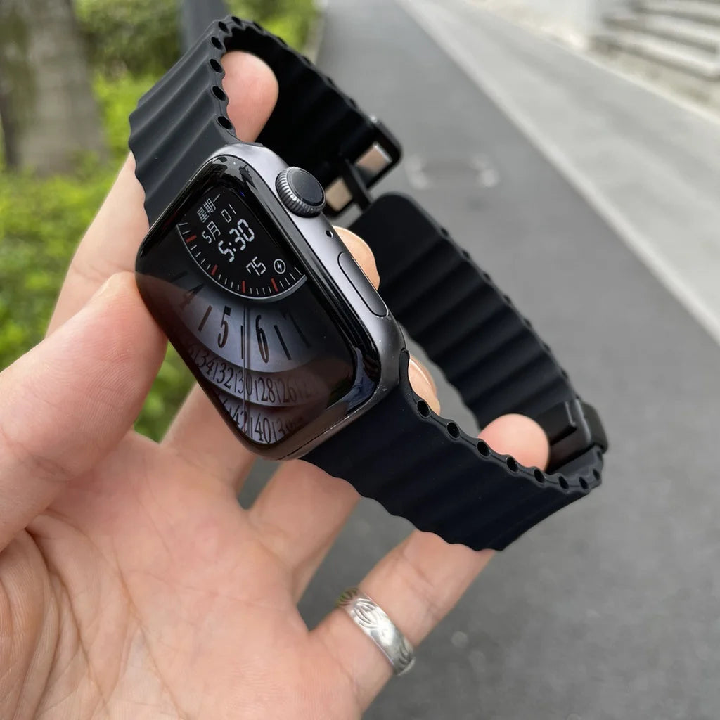 Magnetic Buckle Strap For Apple Watch Band Ultra 2 49mm 45mm 44mm 40mm 41mm 38 42mm Silicone Bracelet iWatch Series 7 6 3 se 8 9 ShopOnlyDeal