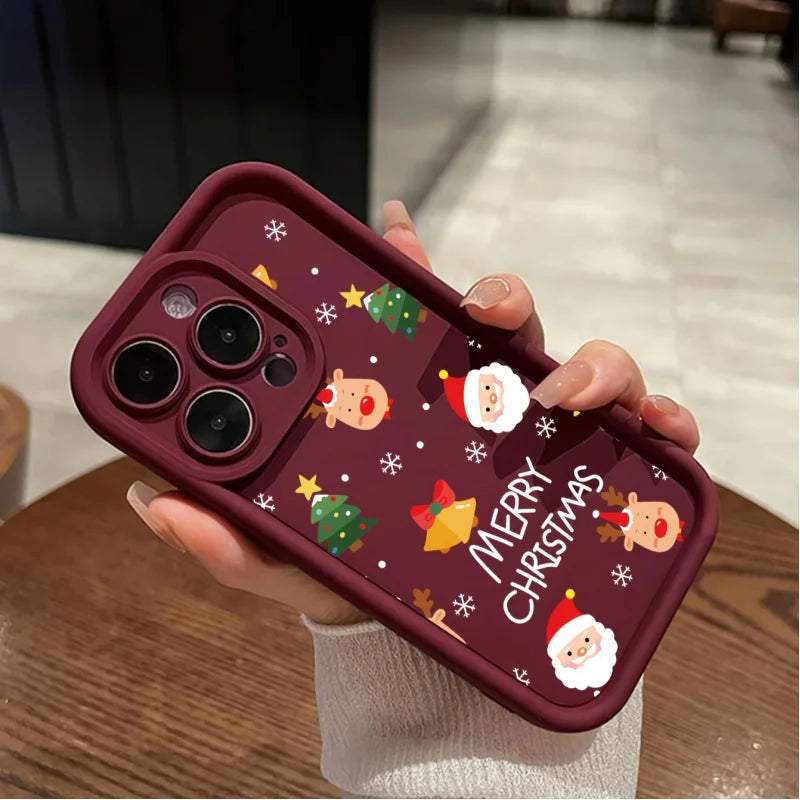 Merry Christmas theme graphic phone case for iPhone 16 15 14 13 12 11 x XR Xs SE2 SE 8 7 plus pro Max silicone back Cove ShopOnlyDeal