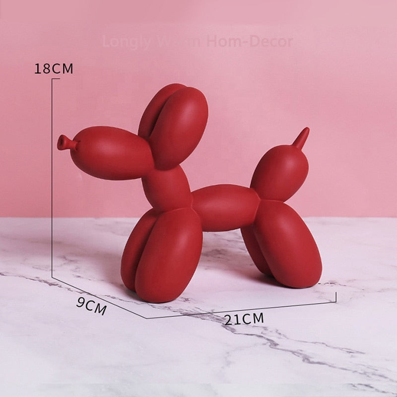 Nordic Creative Cute Resin Balloon Dog Statue Home Decor Animal Figurine Ornaments Living Room Bedroom TV Cabinet Decoration ShopOnlyDeal