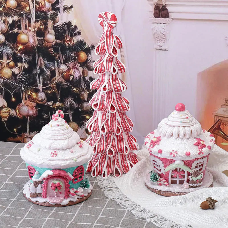 2024 Christmas Luminous Castle Christmas Tree Decoration Ornaments Soft Clay Cute Macaron Accessories Xmas Holiday Supplies ShopOnlyDeal