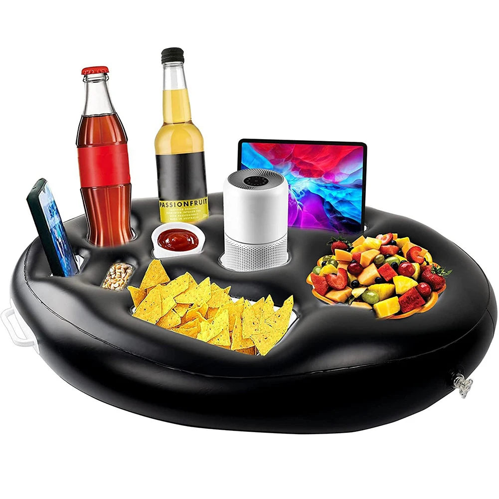 Inflatable Pool Floats Bar Coasters Cooler Table Portable Pool Beach Swimming Party Drink Cup Stand Friends Birthday Gift ShopOnlyDeal