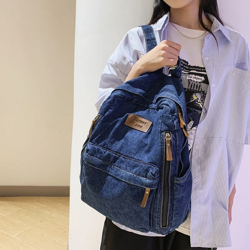 High-Quality Denim Ladies Backpacks | New Women Schoolbags | 2023 Spring Youth Laptop Backpacks | Travel Bag Mochilas De Mujer ShopOnlyDeal