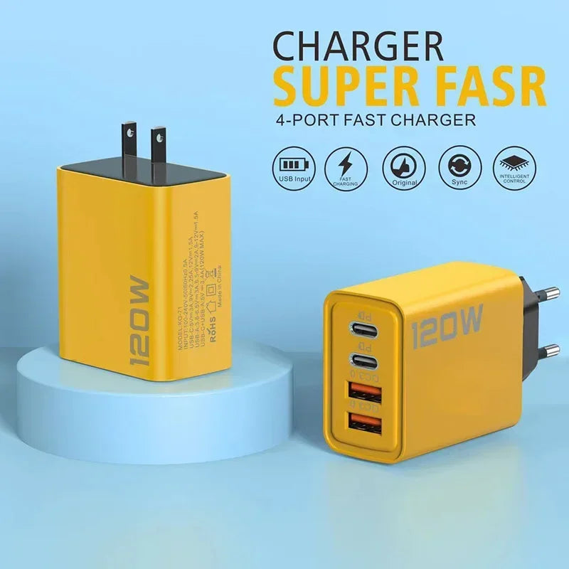 120W 3.0 Usb Fast Charger Type C Quick Charge Charger Adapter For Iphone Samsung Xiaomi Pd Usb Charger Fast Charging 2024 ShopOnlyDeal