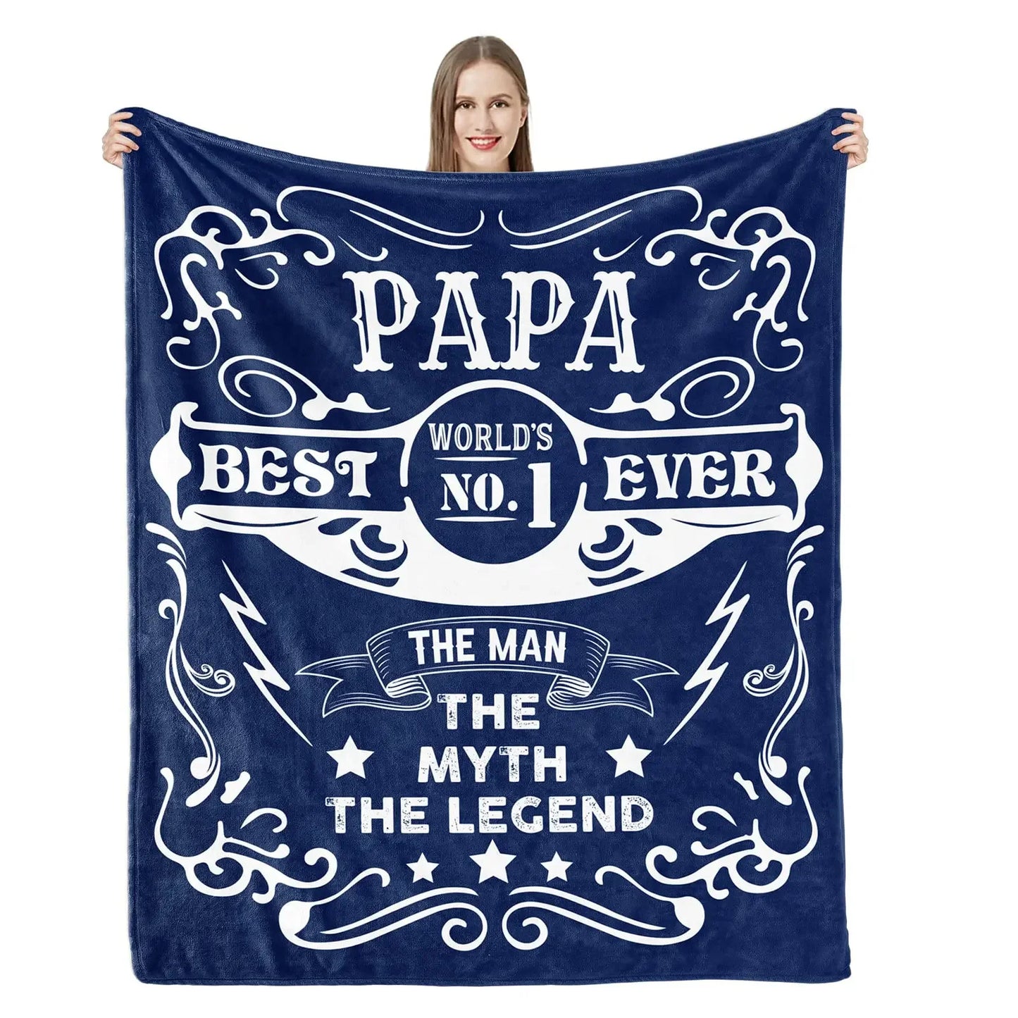 Dad Blanket | The Best Dad Throw Blanket | Soft and Warm Gift for Father, Daddy, Papa, Pappy, Grandpa | Perfect for Father’s Day, Birthday, Christmas ShopOnlyDeal