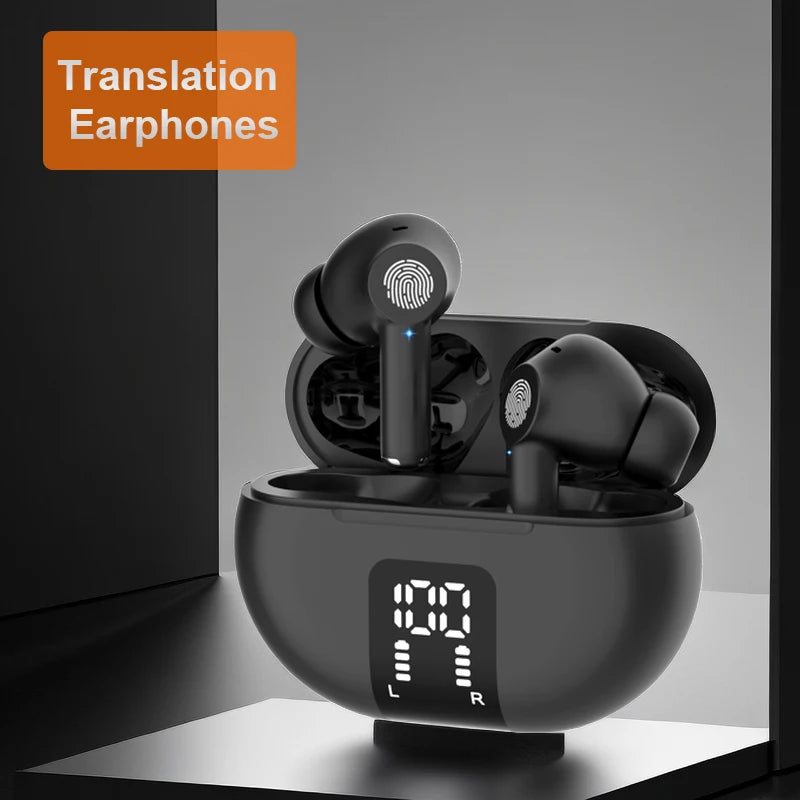 Wireless Translator Earbuds BT Headphones Ear Buds with Microphones Charging Case Support Real-time Translation in 144 Languages ShopOnlyDeal