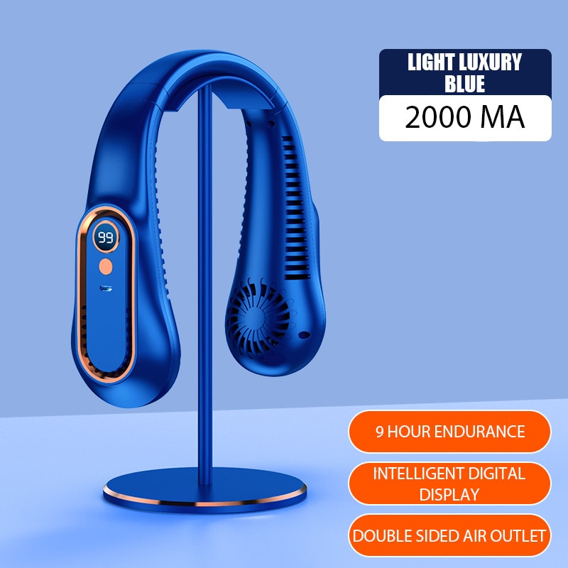 Hanging Neck Fan Digital Display Power ventilador Bladeless Neckband Fan Portable Mini Air Cooler USB Rechargeable Electric Fans ShopOnlyDeal