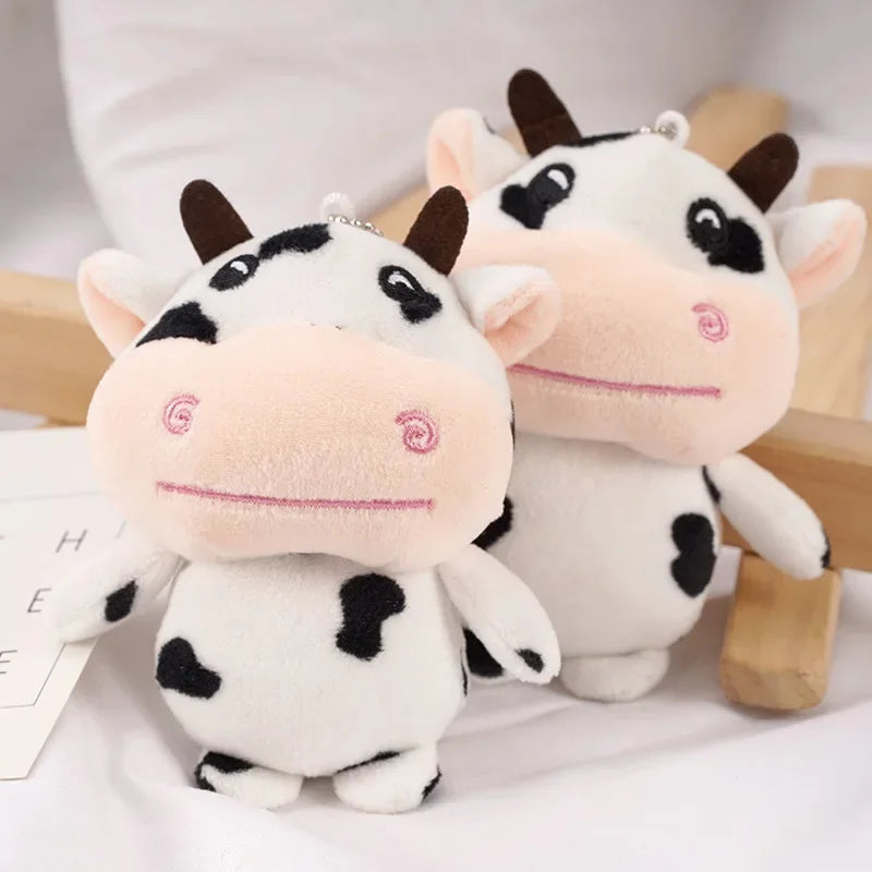 10cm Kawaii Soft Cow Keychain Plush Pendant Stuffed Animal Toys for Kids Girls Cute Doll Keyring Bag Car Decor Accessories Gifts ShopOnlyDeal