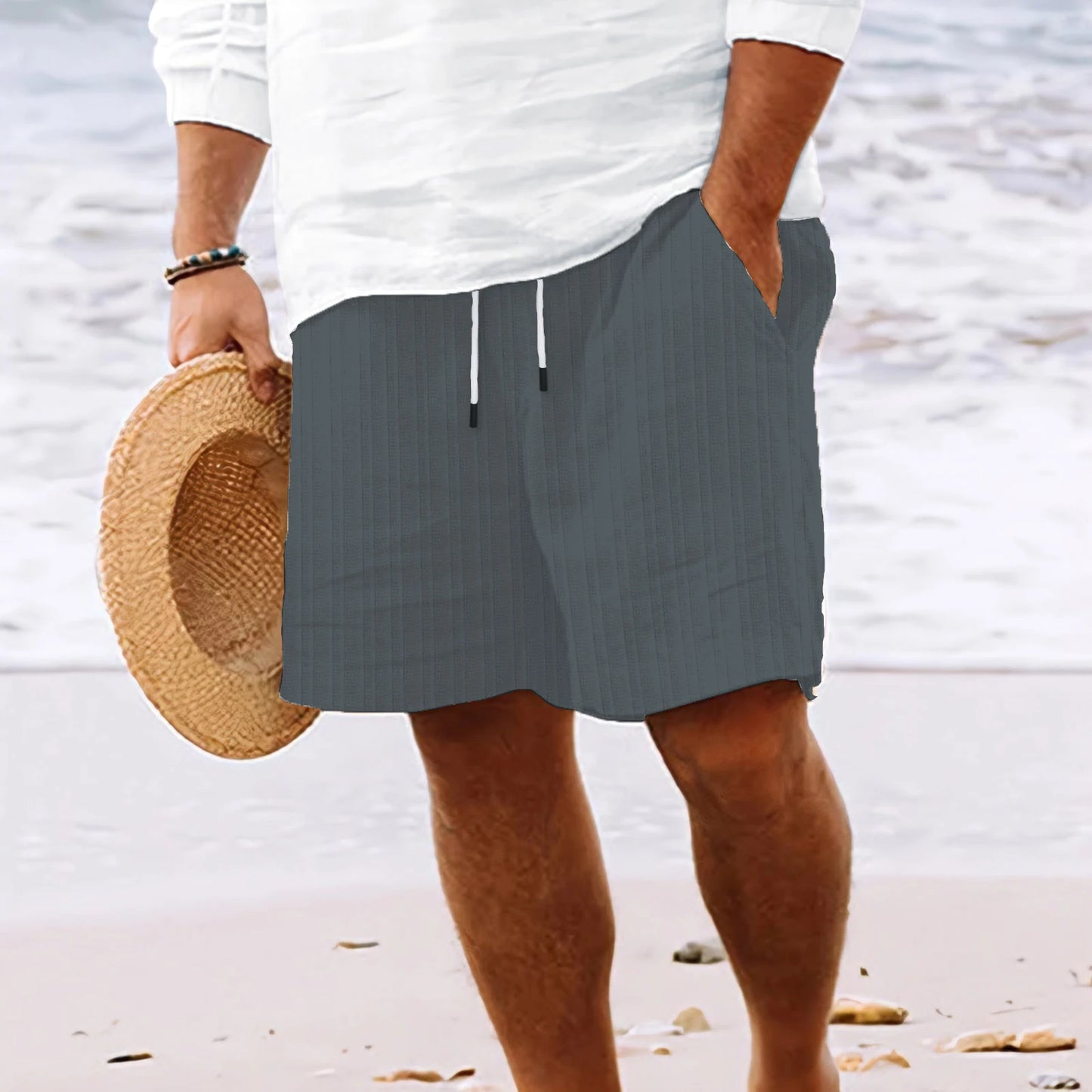 Fashion Summer Men's Stripe Shorts | Beach Short New Wild Leisure Loose Solid Cargo Shorts for Men ShopOnlyDeal