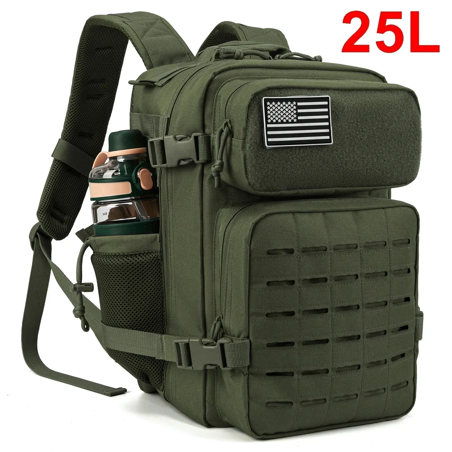 25L/45L Military Tactical Backpack for Women/men Army Laser Cut Molle Daypack School Bag Gym Rucksack with Dual Cup Holder ShopOnlyDeal