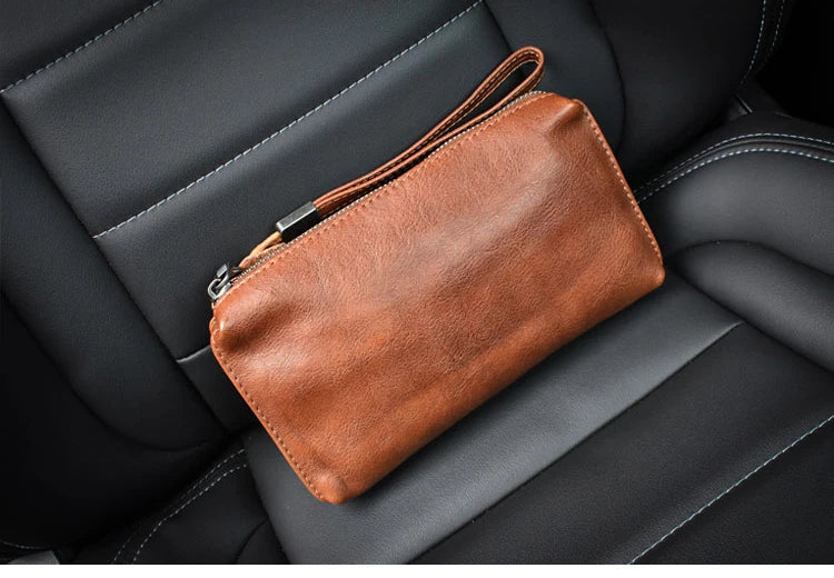 Men's Genuine Leather Clutch | High-Quality Long Wallet, Women's Luxury Mobile Phone Bag, Credit Card Holder Purse, Wrist Bags | Stylish, Functional Design for Everyday Use ShopOnlyDeal