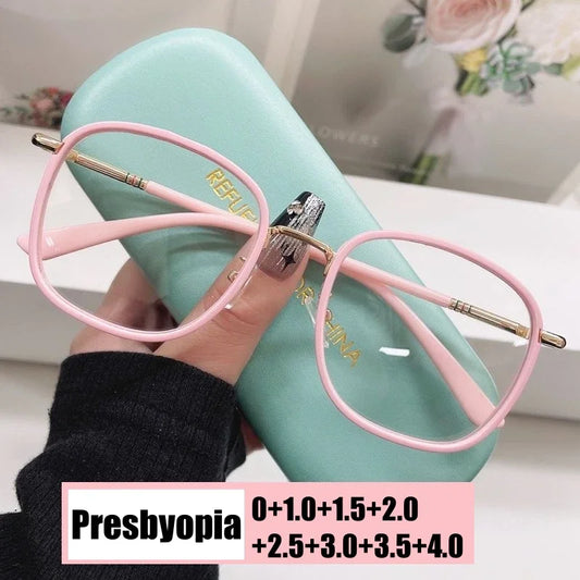 Large Oversized Reading Glasses for Women Unisex Fashion Square Blue Light Blocking Presbyopia Luxury Retro Far Sight Eyeglasses ShopOnlyDeal