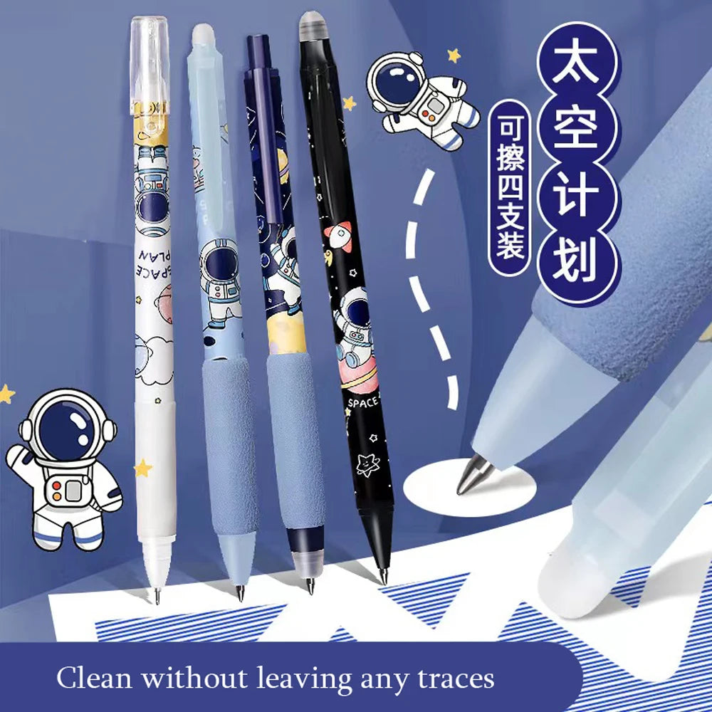 Kawaii Erasable Gel Pen Set | Cartoon Animals | Cute Erasable Pen with Refillable Rod | Washable Handle & Pen Grip | School Stationery ShopOnlyDeal