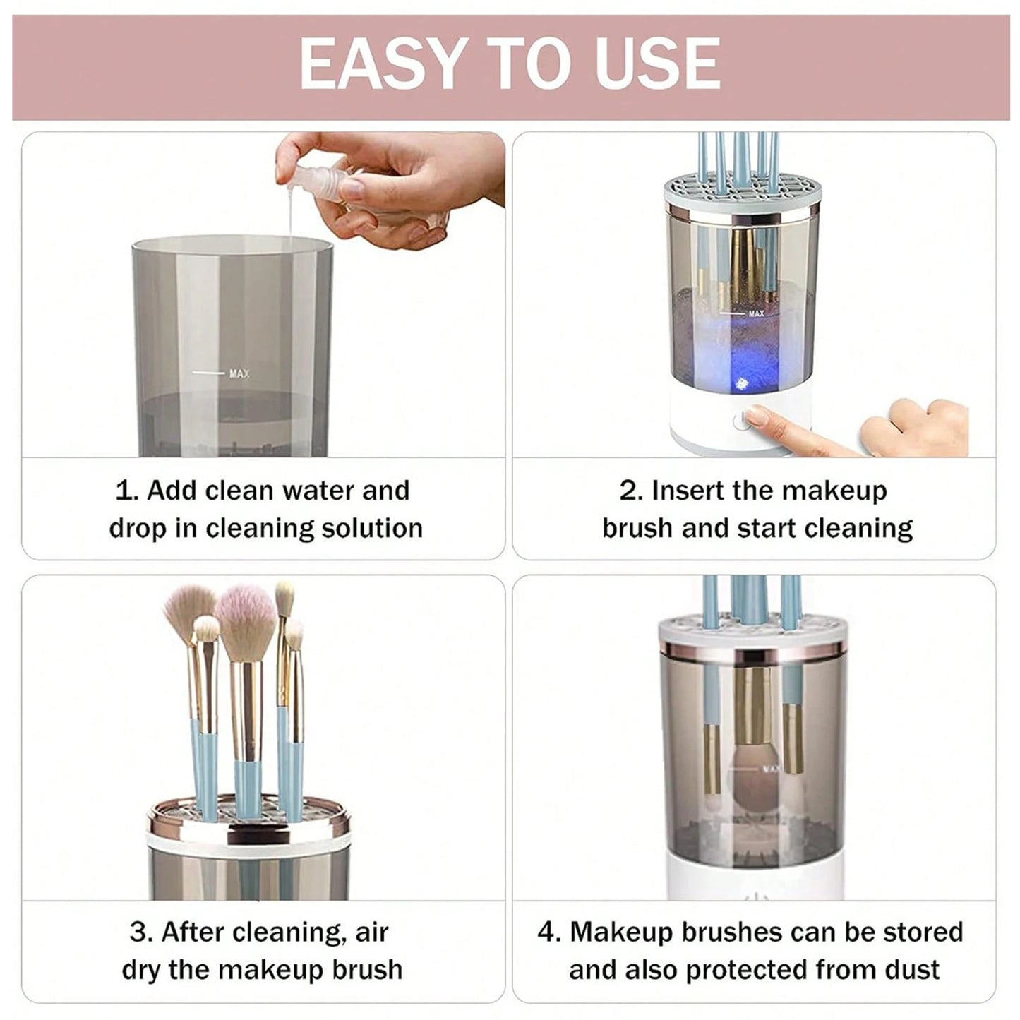 Automatic Electric Makeup Brush Cleaner With USB Makeup Brush Cleaning Tools Automatically Cleaning Makeup Brushes ShopOnlyDeal