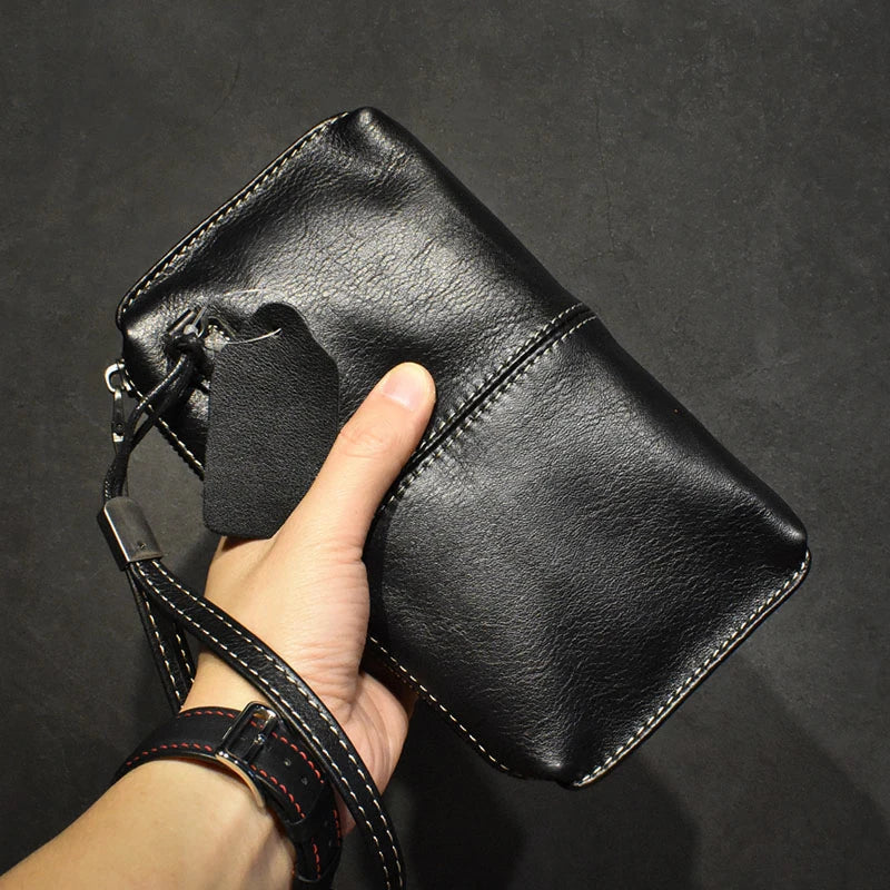 Men's Genuine Leather Clutch | High-Quality Long Wallet, Women's Luxury Mobile Phone Bag, Credit Card Holder Purse, Wrist Bags | Stylish, Functional Design for Everyday Use ShopOnlyDeal