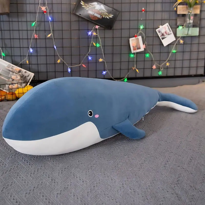 Kawaii Giant Whale Plush Stuffed Animal Doll Cute Soft Pillow Large Super Soft Doll Room Decoration Children's Toy Birthday Gift ShopOnlyDeal