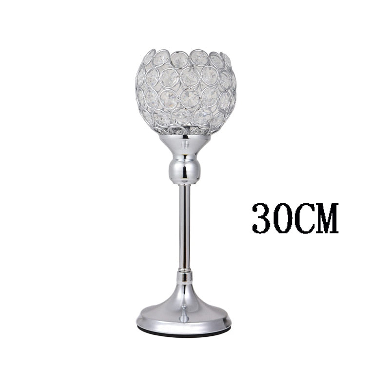 Crystal Tealight Candle Holders Metal Glass Candlesticks Wedding Table Centerpiece Party Christmas Home Decoration ShopOnlyDeal