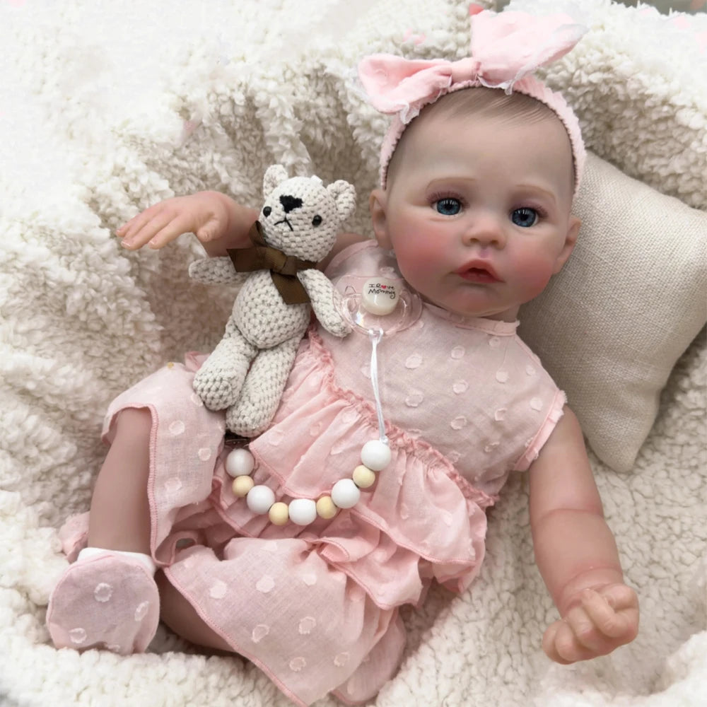 Baby Reborn Doll Like Real Girl 48cm Soft Body Painted with Hair Silicone Newborn Babies Realistic Doll Bebe Reborn Toy Gifts ShopOnlyDeal