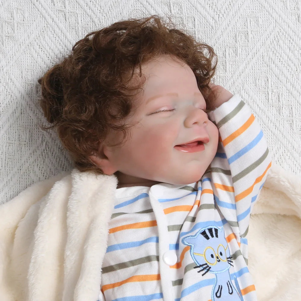 20 Inch Body Life Like Reborn Dolls Sweet Smile Girl Realistic Full Soft Vinyl Body Real Life Cute Curly Hair ShopOnlyDeal