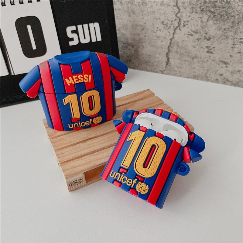 Messi Airpod Case Gift For Boys Individual NO.10 Messi Football Clothes Bluetooth Headset Cover for Airpods 1 2 Pro Silicone Airpods Case ShopOnlyDeal