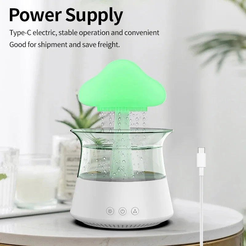 Rain Cloud Night Light humidifier with raining water drop sound and 7 color led light essential oil diffuser aromatherapy ShopOnlyDeal