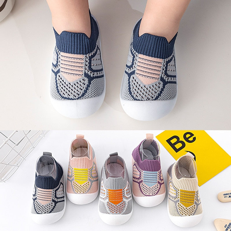 Baby Shoes Anti-slip Breathable Infant Crib Floor Socks with Rubber Sole for Children Girls Boys Mesh Shoes Soft Bottom Slippers ShopOnlyDeal