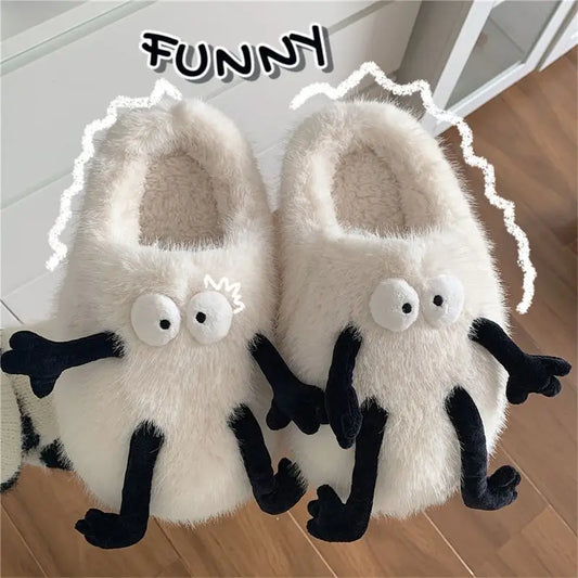 Kawii Cartoon Fluffy Slippers Men Women Indoor Slides Man's Winter Fur Mules Animal Fuzzy Slippers Unisex Family Home Shoes ShopOnlyDeal