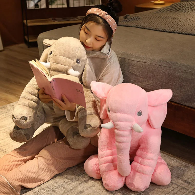 1PC 40cm 60cm Cute Plush Elephant Doll Toy Kids Play Back Cushion Cute Stuffed Elephant Child Accompany Doll Girl Christmas Gift ShopOnlyDeal