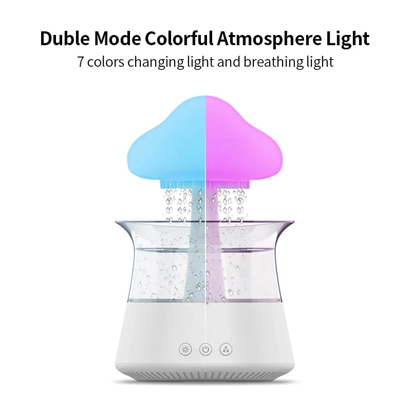 Rain Cloud Electric Air Humidifier 300ml Aroma Diffuser Zen Rain Water Drops Colorful Night Light Humidifier for Home Gift ShopOnlyDeal