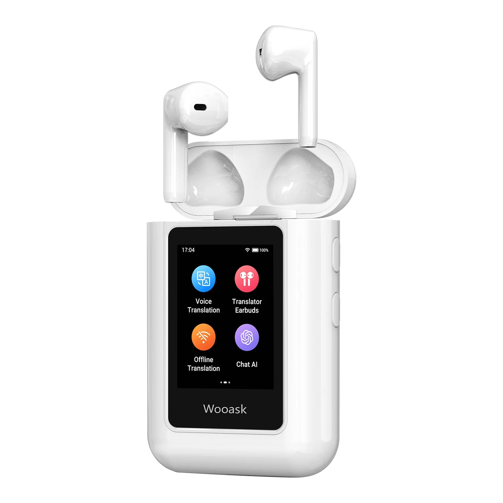 Wooask A8 Translator Earbuds,Innovative 4 in 1 ChatGPT AI Translator Earphones with Touch Screen,Two Way Instant Translation ShopOnlyDeal