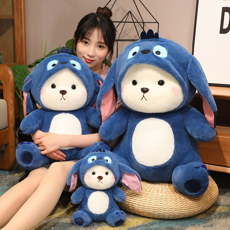 New Kawaii Lena Bears Stitch Plush Doll Turn into Teddy Bear Throw Pillow Children Appease Sleeping Dolls Girls' Birthday Gifts ShopOnlyDeal