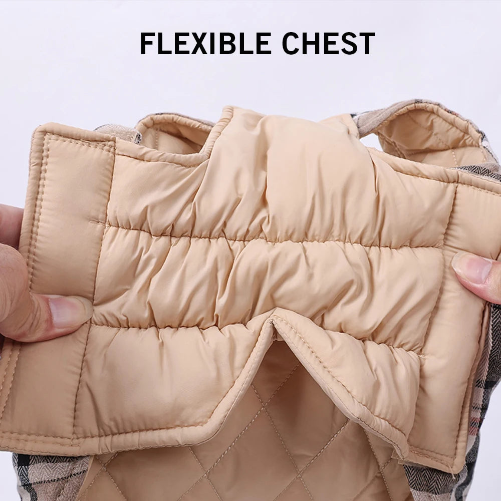 Reversible Dog Jacket Winter Dog Clothes Waterproof Checked Soft Quilted Coat for Small Large Dogs Warm Pet Vest French Bulldog ShopOnlyDeal