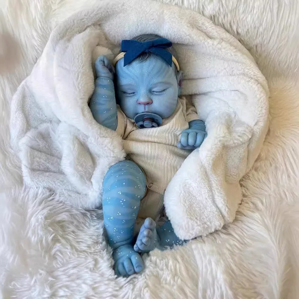 NPK peaches Avatar-19inch Cloth Newborn Baby Doll Ward Reborn Baby Size Real Picture Handmade 3D Skin Rooted Hair Visible Veins ShopOnlyDeal