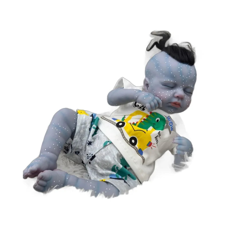 Soft Silicone Cloth Body 19inch Reborn Avatar Lifelike Real Touch Reborn Baby Girl with Rooted Hair Toddler Cute Princess Boy ShopOnlyDeal