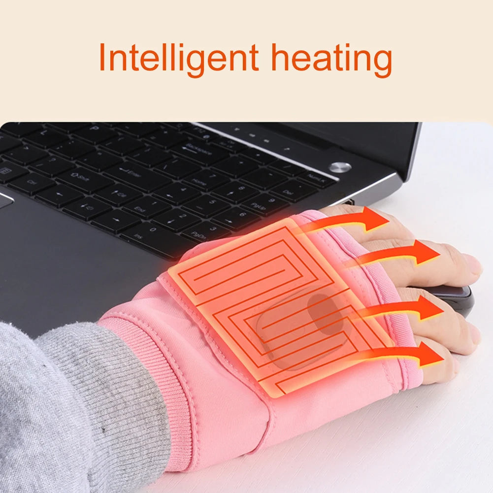 Rechargeable Heated Gloves 360 Degree Thermal Heated Gloves Winter Windproof Warm Fingerless Gloves for Outdoor Hiking Cycling ShopOnlyDeal