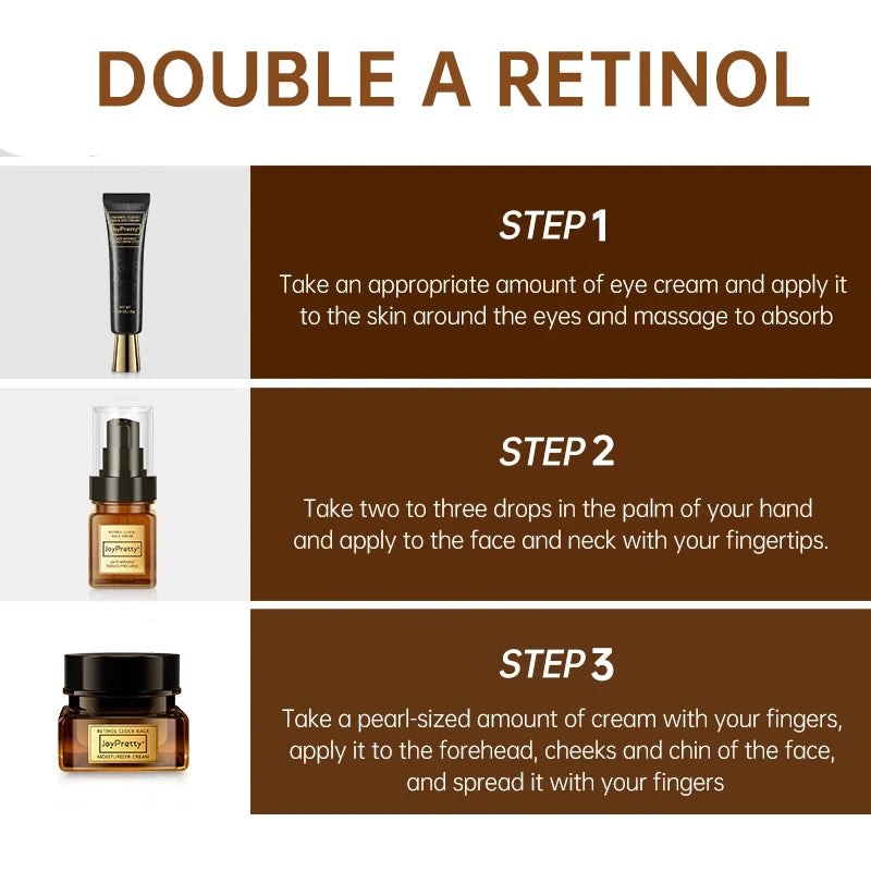 Retinol Face Cream and Eye Cream Kit | Serum, Firm Lift, Anti-Wrinkle, Anti-Aging, Reduce Fine Lines | Facial Skin Care | 3 Pcs ShopOnlyDeal