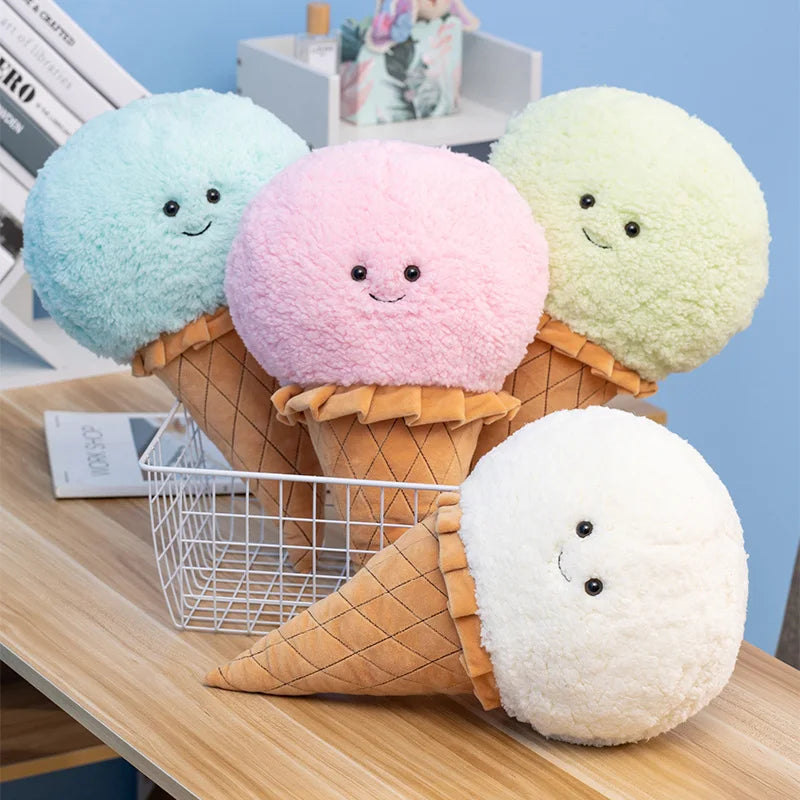 Simulation Ice Cream Plush Toy Kawaii Plushie Dessert Food Stuffed Soft Kids Toys Pillow Chair Cushion Room Decor Kids Gifts ShopOnlyDeal