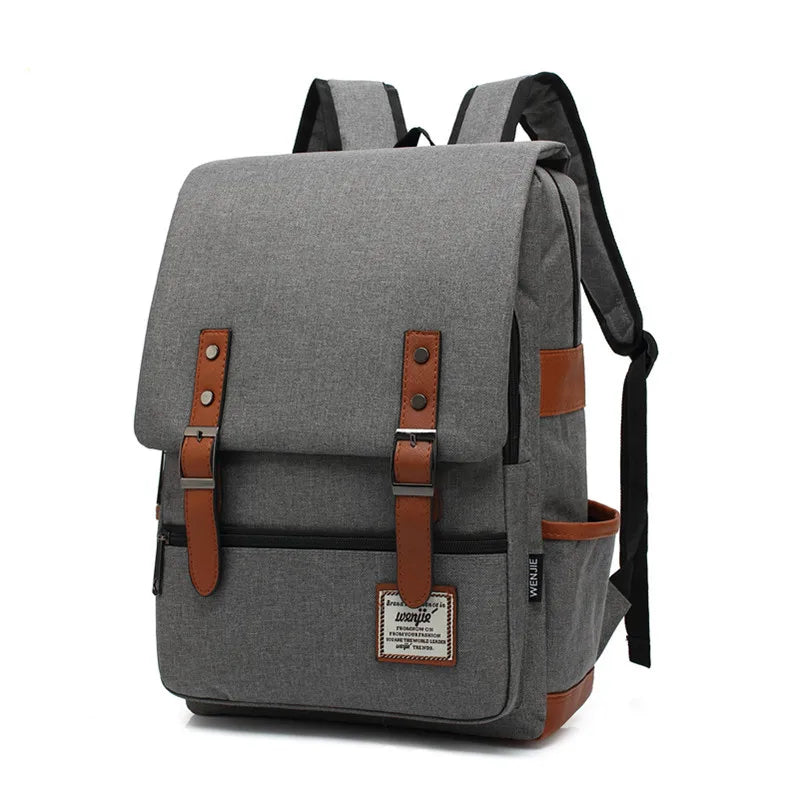 Vintage 16-Inch Laptop Canvas Backpack | Retro Casual Travel and School Bag for Men and Women - Ideal for Teenagers ShopOnlyDeal