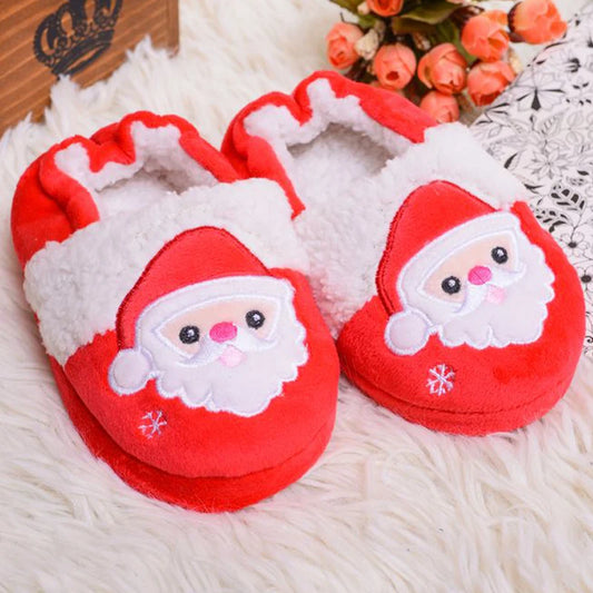 Toddler Girls Slippers for Winter Baby Boys Loafers Plush Warm Rubber Sole Santa Claus Home Shoes House Footwear Christmas Gifts ShopOnlyDeal