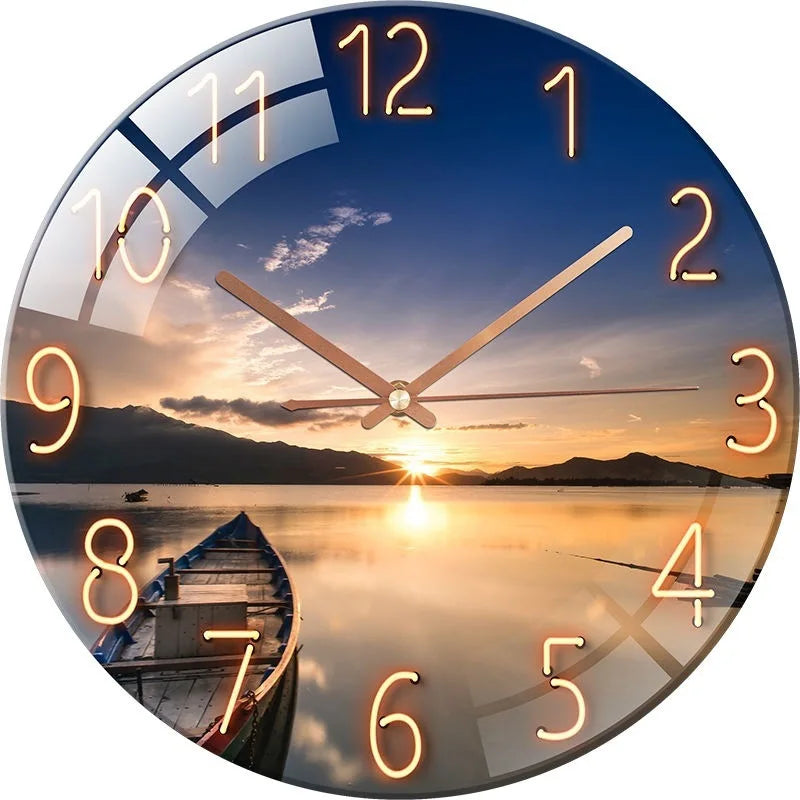 Creative European style clocks living room free perforated wall clock household silent bedroom quartz clock ShopOnlyDeal