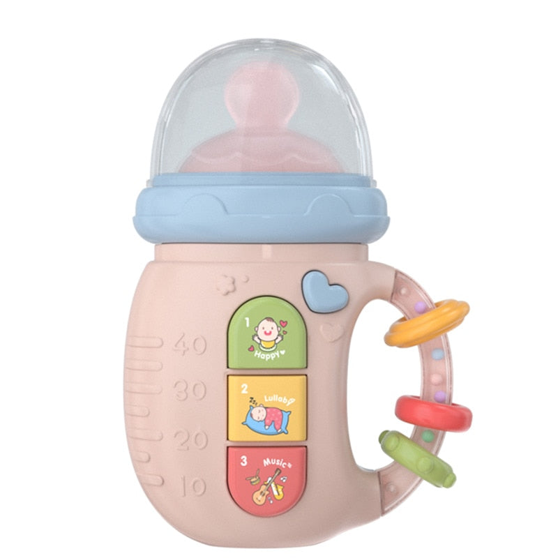 Baby Musical Feeding Bottle Pacifier Newborn Soft Teether Rattles Educational Toy Mobile Rattles Toys 0-12M Soothing Vocal Music ShopOnlyDeal