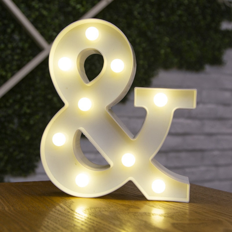 Decorative Letters Alphabet Letter LED Lights Luminous Number Lamp Decoration Battery Night Light Party Baby Bedroom Decoration ShopOnlyDeal