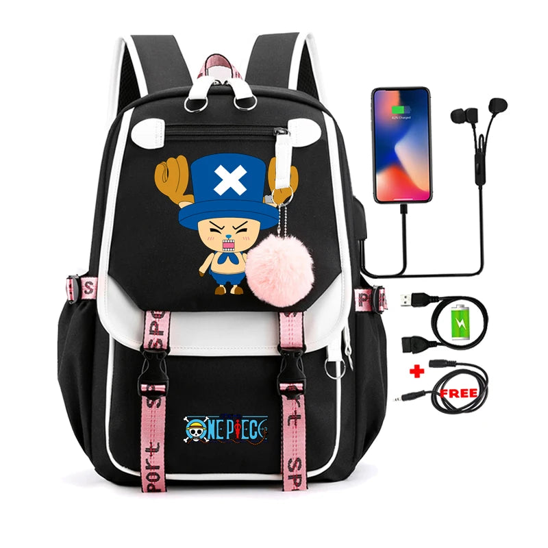 Anime One Piece Nezuko Kawaii Cartoon School Bag for Adults | Large Capacity Backpack Bags Manga To Travel Daily Girls Bookbags ShopOnlyDeal