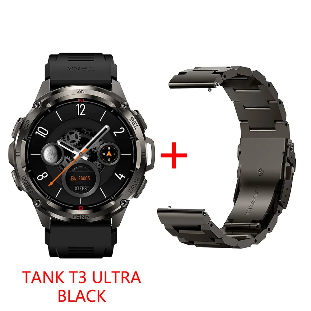 2024 Original AMAZTIM TANK T3 Ultra GPS Smartwatch For Men Women Waterproof Smartwatches Bluetooth Sport Digital Fitness Watch ShopOnlyDeal