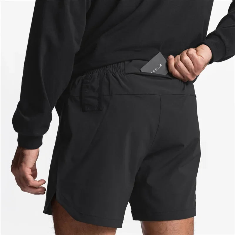 2024 Summer New Gym Jogging Exercise Shorts Men's Sports Fitness Quick-drying Multiple pockets Running Shorts Men Casual Shorts ShopOnlyDeal