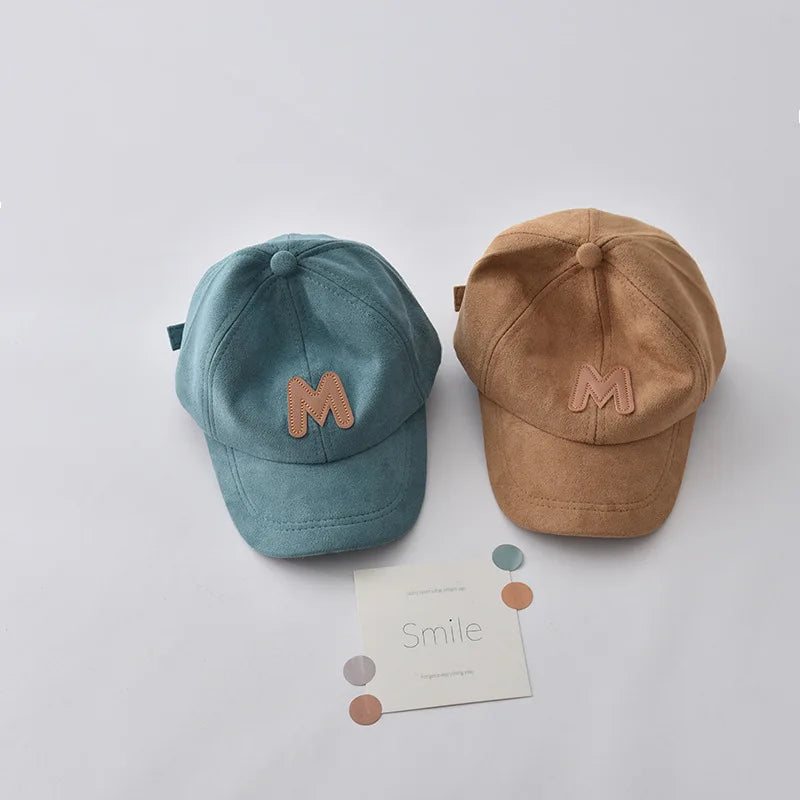 Spring Summer Children Baseball Cap | Suede M Letter Baby Hat | Outdoor Casual Boys & Girls Kids Adjustable Sun Visor Caps ShopOnlyDeal