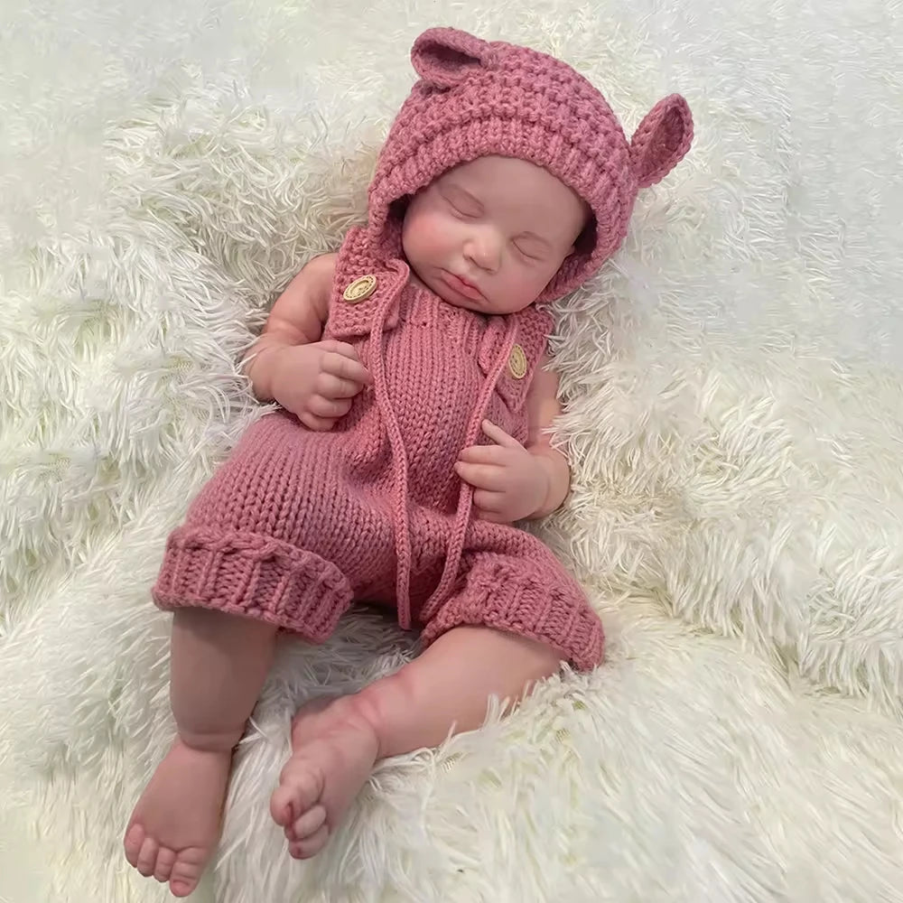 Artificial Soft Full Body Platinum Silicone Painted Reborn Doll Girl Handmade 20 inch Solid Newborn Fake Girl For Kid Gift ShopOnlyDeal