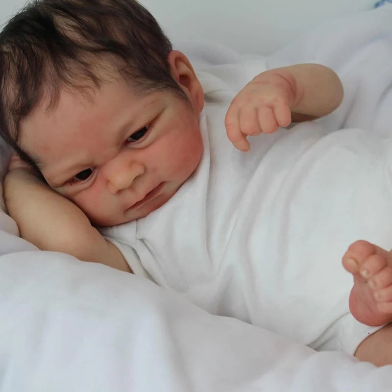 45cm Reborn Baby Already Painted Finished Doll Elijah Awake Newborn Baby Size 3D Skin Visible Veins Collectible Art Doll ShopOnlyDeal