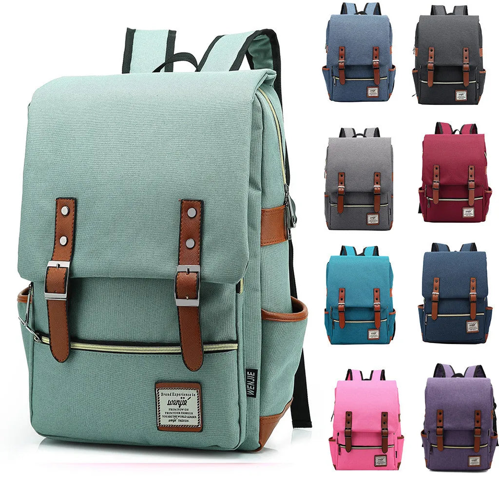 Vintage 16 inch Laptop Backpack Women Canvas Bags Men canvas Travel Leisure Backpacks Retro Casual Bag School Bags For Teenagers ShopOnlyDeal