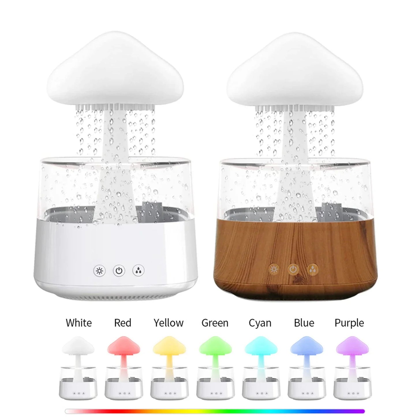 300ML Mushroom Rain Cloud Air Humidifier Colorful Night Light Moisturize Skin Relieve Fatigues for Friends Family Gifts ShopOnlyDeal