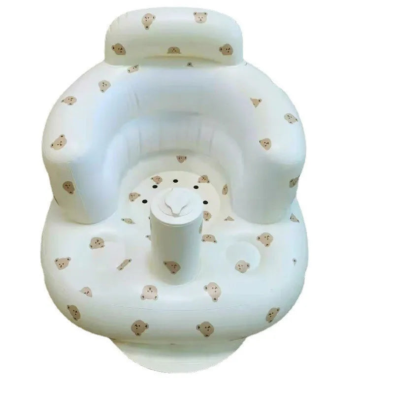 Infant Shining Baby Inflatable Sofa Children Puff Portable Bath Chairs PVC Multifunctional Seat Practice Sitting Bath Stool ShopOnlyDeal